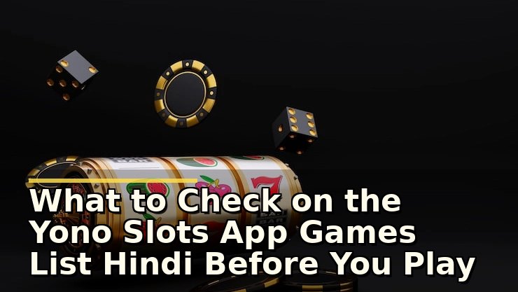 What to Check on the Yono Slots App Games List Hindi Before You Play