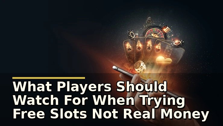 What Players Should Watch For When Trying Free Slots Not Real Money