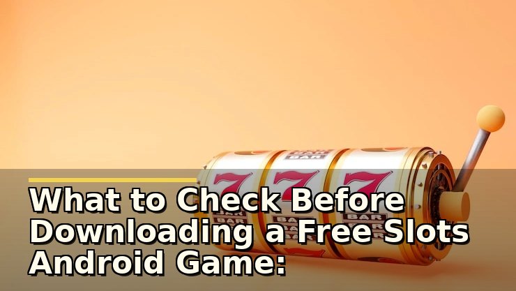 What to Check Before Downloading a Free Slots Android Game: Safety and Play Tips
